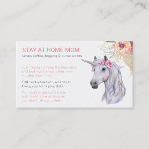 D'appel Carte de visite de jeu - Maman Licorne Amie