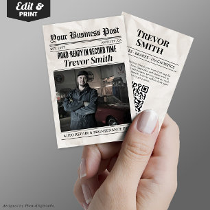 D'appel Carte de visite de journal, Auto Réparer voiture M