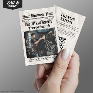 D'appel Carte de visite de journal, Barbier & Grooming Sty