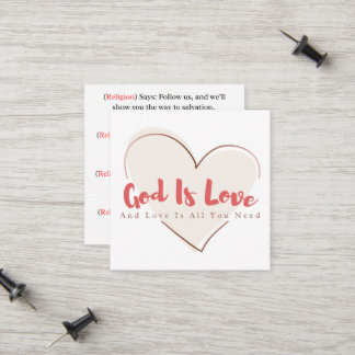 D'appel Carte de visite de l'Évangile de l'amour de Dieu