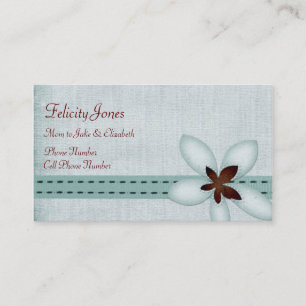 D'appel Carte de visite de maman et d'enfant - ruban bleu