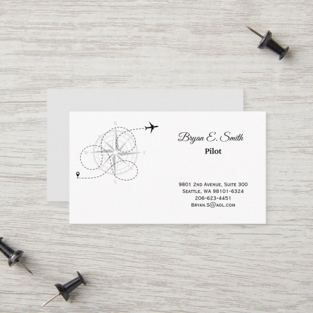 D'appel Carte de visite de pilote (Devant/Arrière en situation)