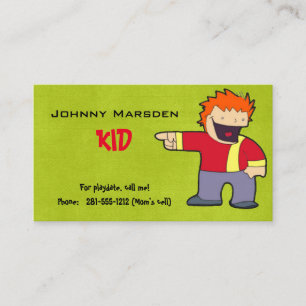 D'appel Carte de visite d'enfant pour Playdate
