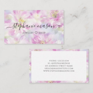 D'appel Carte de visite florale à l'aquarelle élégante ros