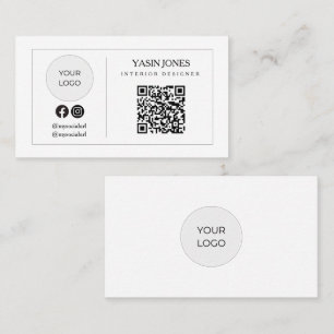 D'appel Carte de visite logo icône sociale QR code minimal