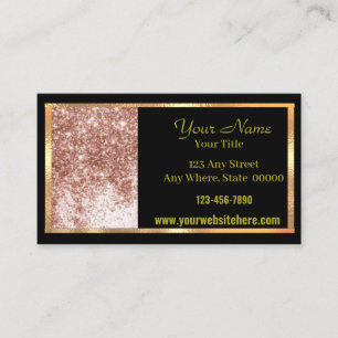 D'appel Carte de visite Mauve Black Gold Sparkle