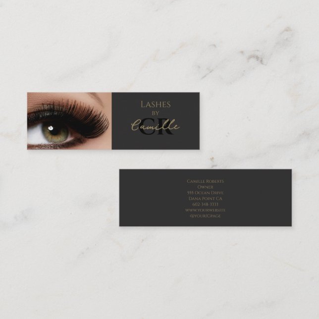 D'appel Carte de visite professionnelle pour cils en scrip (Devant / Derrière)