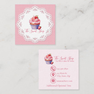D'appel Carte de visite rose pour boulangerie éditable C