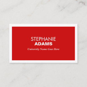D'APPEL CARTE DE VISITE ROUGE MODERNE POUR ÉTUDIANTS DE CO