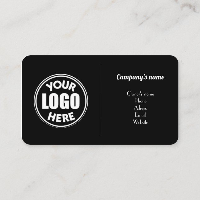 D'APPEL CARTE DE VISITE STANDARD NOIRE (Dos)