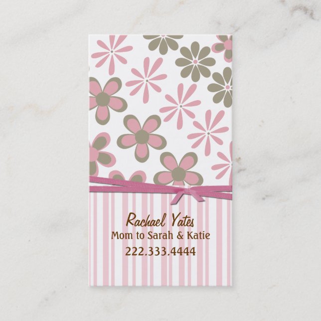 D'appel Carte faite sur commande rose et Brown élégante de (Devant)