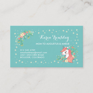 D'appel Carte florale de maman de licorne