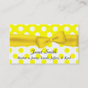 D'appel Carte jaune et blanche élégante de maman de poin