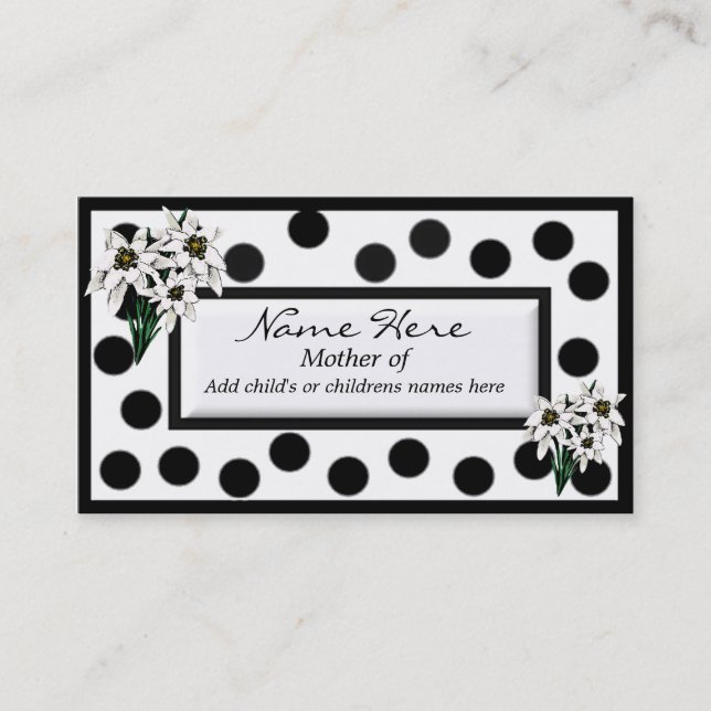 D'appel Carte mère Edelweiss noir et blanc (Devant)