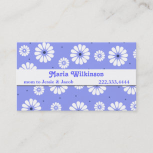D'appel Carte mère élégante bleue et blanche marguerite