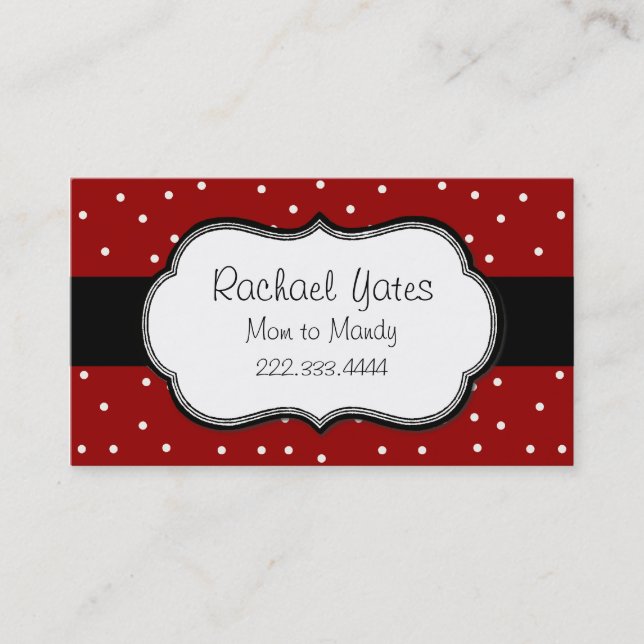 D'appel Carte mère Pointe Polka rouge et blanc élégante (Devant)