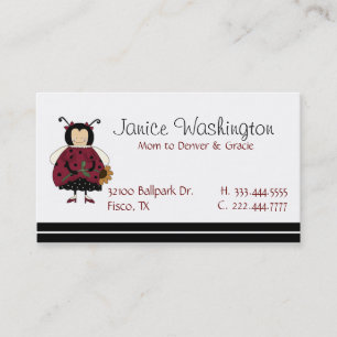 D'appel Carte mignonne de maman de fille de coccinelle