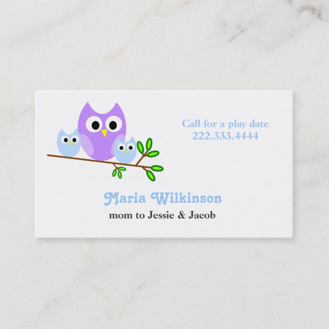 D'appel Carte mignonne de maman de hiboux (Devant)