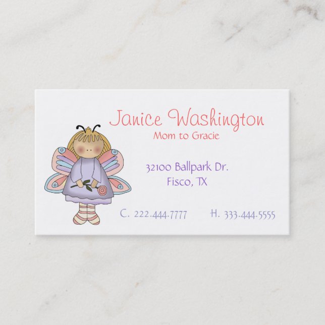 D'appel Carte mignonne féerique de maman de fleur (Devant)