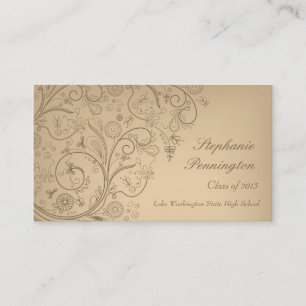 D'appel Carte nominative florale lunatique bronzage