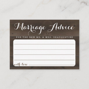 D'appel Carte personnalisée de conseil de mariage - bois