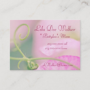 D'appel Carte personnelle de maman ; Fleur rose de pois