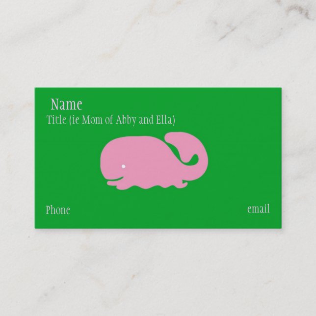 D'appel Carte rose de maman de baleine (Devant)