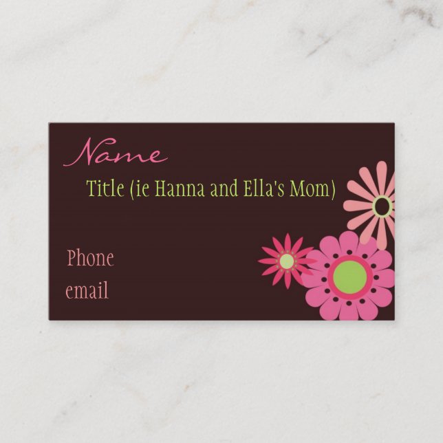 D'appel Carte rose et Brown de maman de fleurs (Devant)