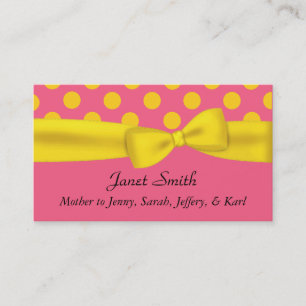 D'appel Carte rose et jaune élégante de maman de point d
