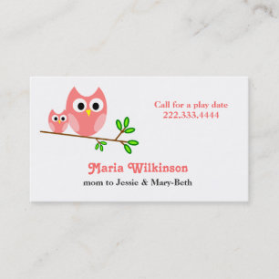 D'appel Carte rose mignonne de maman de hiboux de bande