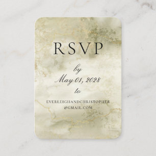 D'appel Carte RSVP en ligne Gold & Sage Watercolor