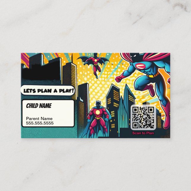 D'appel Carte Super Hero Plan-a-Play (Devant)