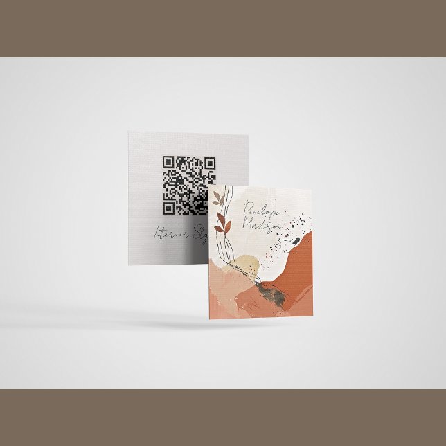 D'appel Carte téléphonique Abstraite Boho Terracotta (Créateur téléchargé)