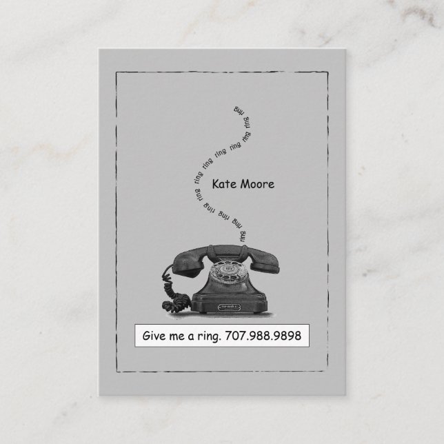 D'appel Carte téléphonique vintage gris (Devant)