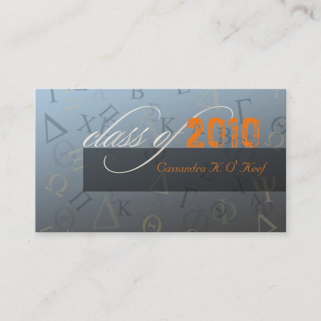 D'appel Classe de 2010 ~ carte de profil alphabets grecs (Devant)