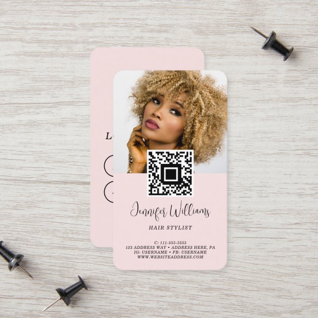 D'appel Code QR Photo Logo Modernité Carte de Fidélité Ros (Devant/Arrière en situation)