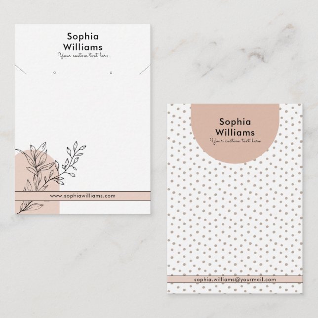 D'appel Collier Boho Pastel moderne & Carte d'affichage (Devant / Derrière)