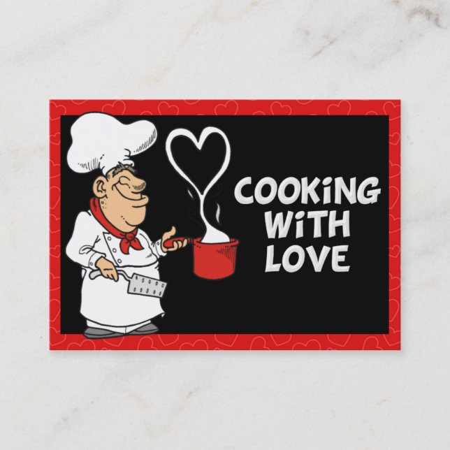D'appel Cuisine avec Carte de visite d'amour (Devant)