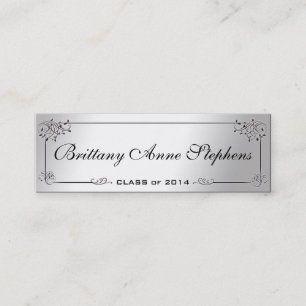 D'appel Elégant Silver Graduation Nom Carte Insérer