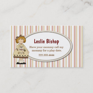D'appel Fille avec la carte de date rayée de jeu de chiot