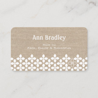 D'appel Fleur blanche moderne maman Faux Carte de visite l