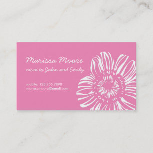 D'appel Fleur blanche sur la carte rose