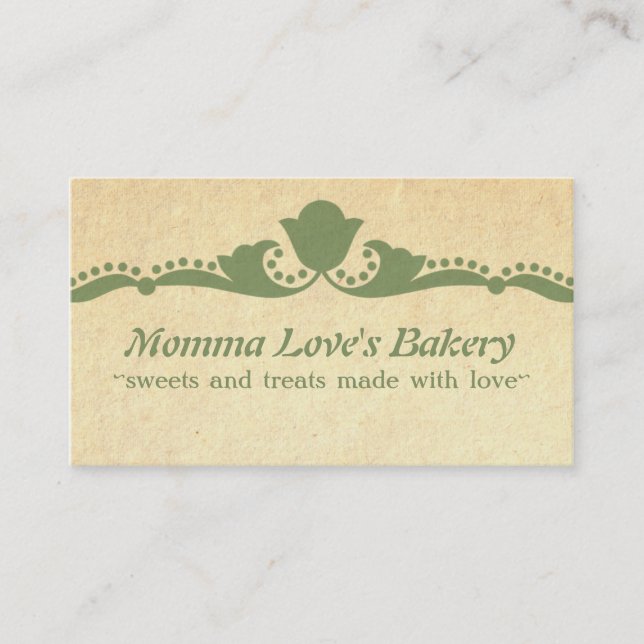 D'appel Floral Carte de visite, Vert (Devant)