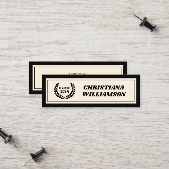 D'appel Insère la carte de nom de Graduation moderne perso (Devant/Arrière en situation)