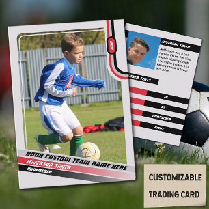 D'appel Joueur de soccer carte de commerce gris clair roug