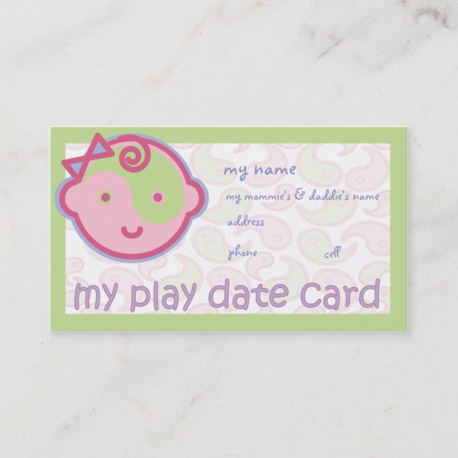 D'appel Le yoga parlent le bébé : Carte de date de jeu (Devant)