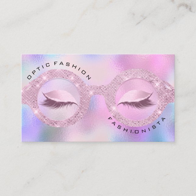 D'appel Lunettes rose Holographe Optique Carte de Rendez-v (Devant)