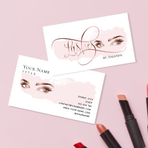 D'appel Maquillage Eyebrow Eyes Lashes Rose Carte de visit
