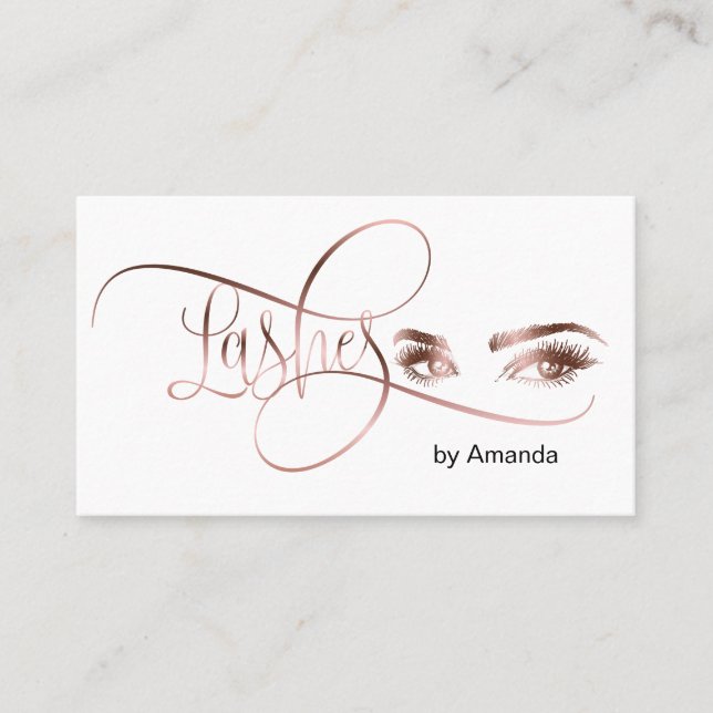 D'appel Maquillage Eyebrow Eyes Lashes Rose Carte de visit (Devant)