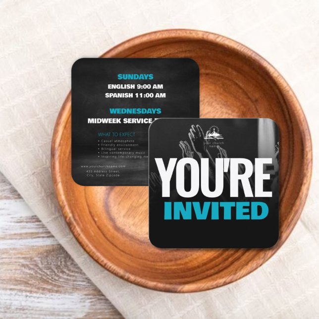 D'appel Modèle de carte d'invitation d'église (Church Invitation Calling Card Template)